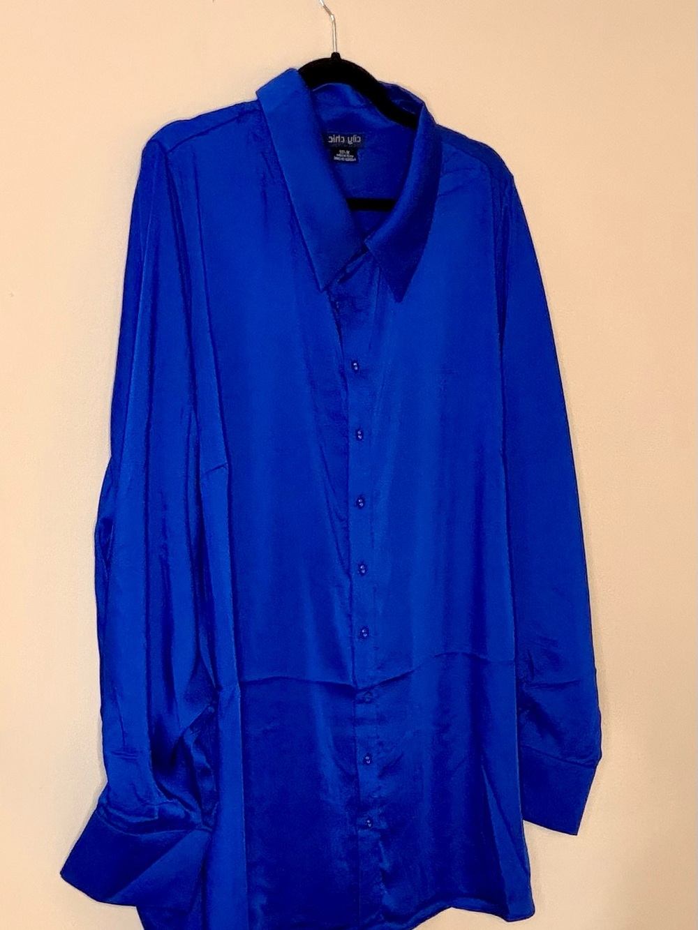 City Chic Cobalt Blue Button-Up Blouse